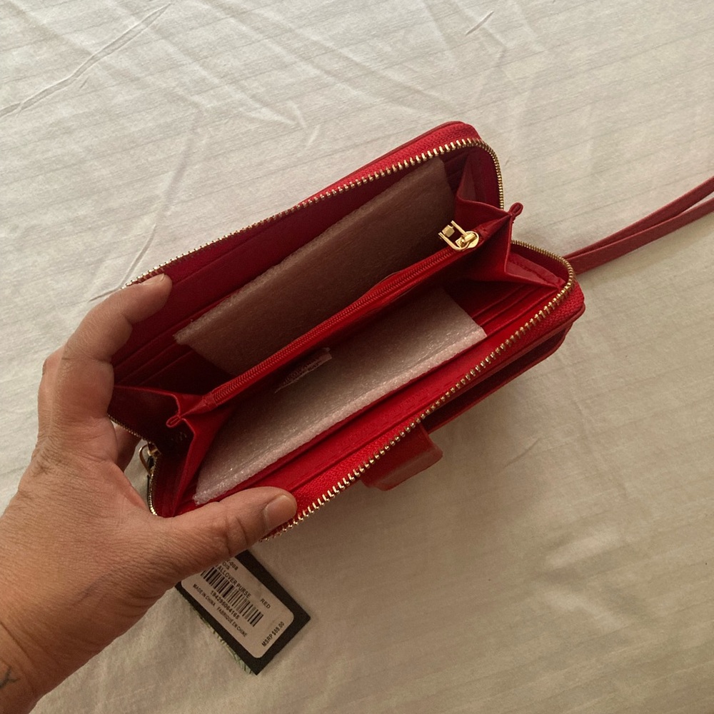 Badgley Mischka Red Studded Women's Wallet New With Tags - Picture 7 of 10